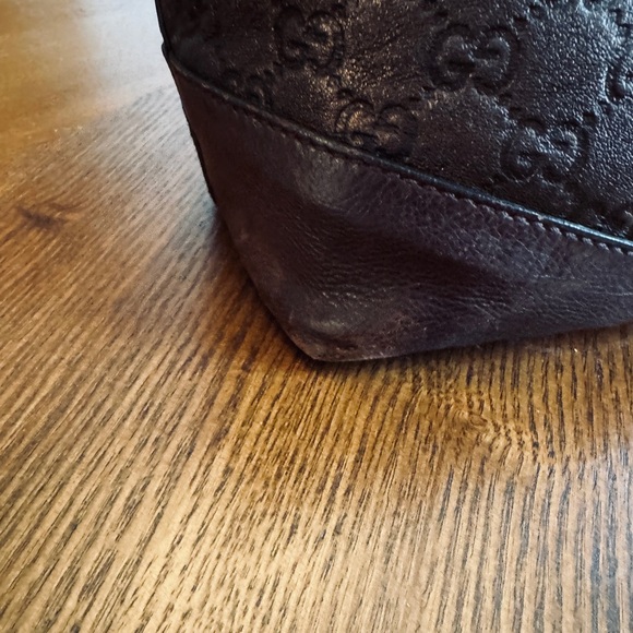 Gucci signature monogram brown leather tote - Picture 13 of 16